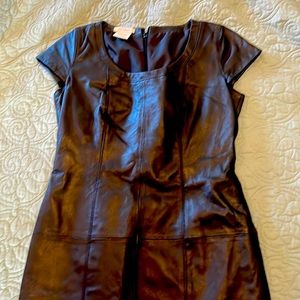 Boston Proper Genuine Leather cap sleeve dress